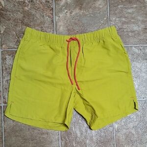Duluth Trading Co Lime Swim Trunks with Red Drawstring Size Xs